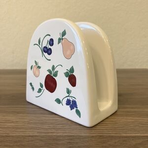 Vintage Princess House Exclusive, Orchard Medley Napkin Holder, Fruit, Porcelain
